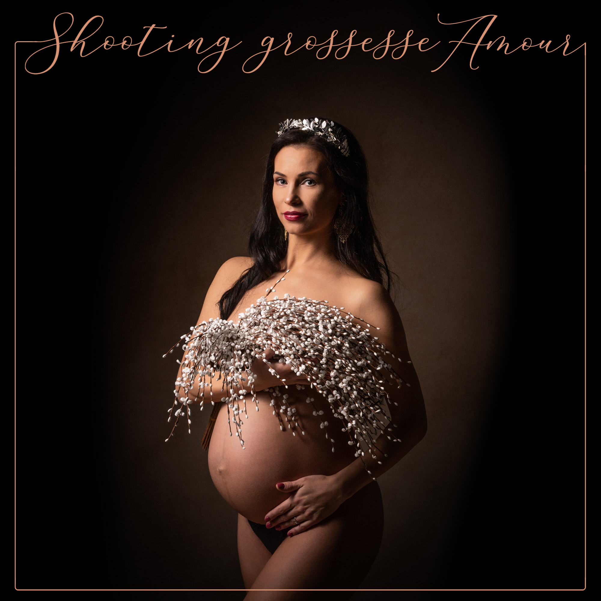 Shooting grossesse avec accessoires en région parisienne - Studio photo Mir  Baby - Photo de grossesse et nouveau-né